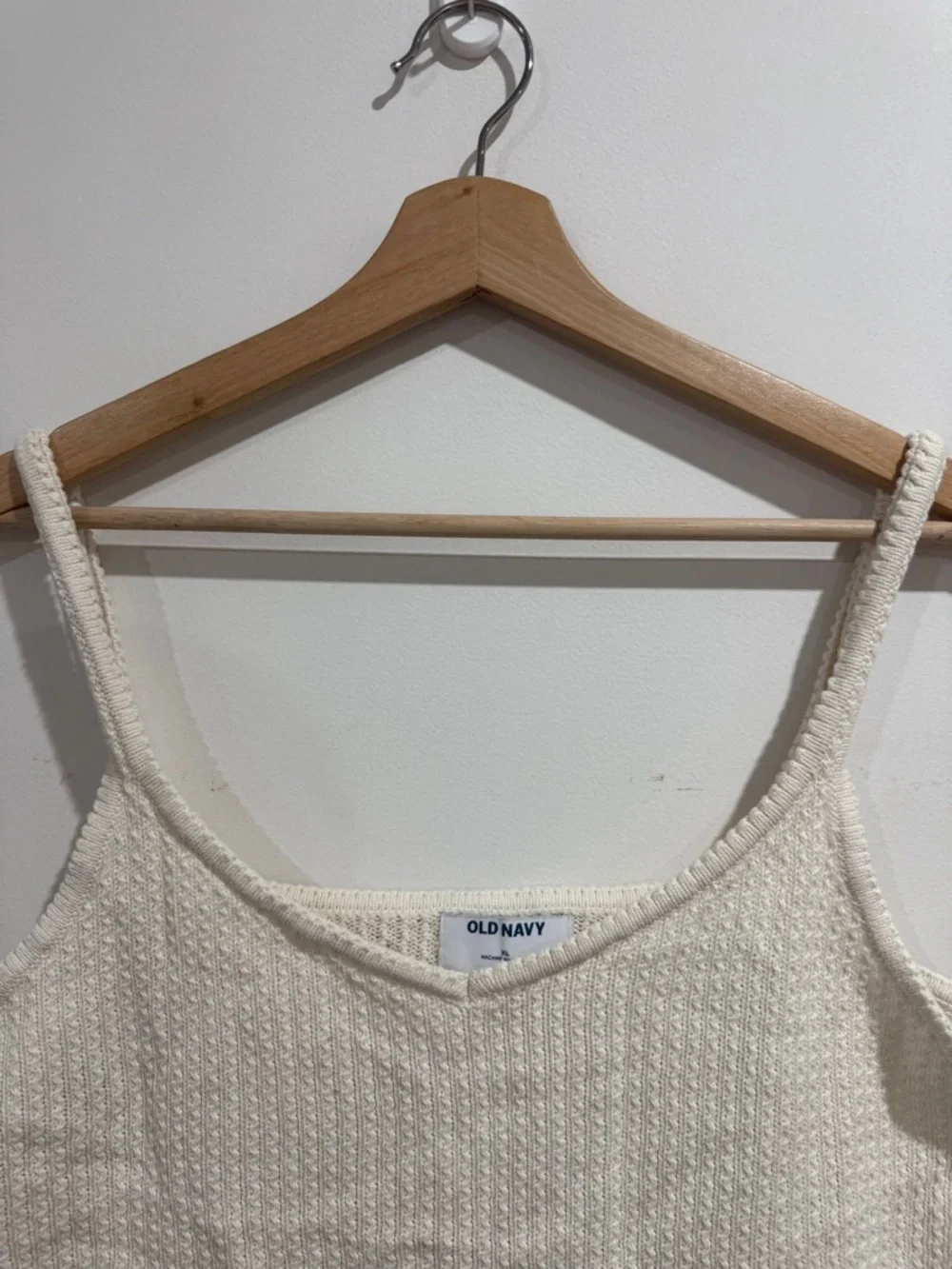 Old Navy Cream Knit Cropped Tank Top XL - Picture 5 of 7